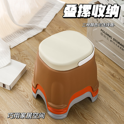 Plastic stool with creative thickening, anti-slip, Nordic style children's stool, living room shoe stool, kindergarten footstool