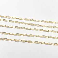 14k gold chain with fine embossed pattern, copper-plated open-ended DIY handmade necklace and bracelet accessories material