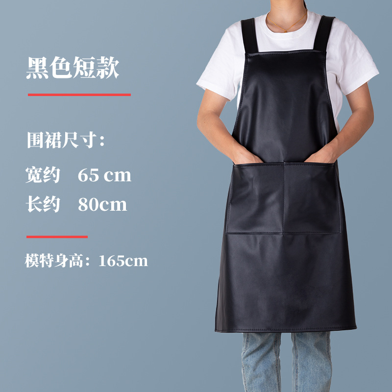 Impresión nueva moda doble correa de hombro de cuero suave delantal impermeable a prueba de aceite hogar cocina restaurante leche tienda de té guardapolvos para mujeres