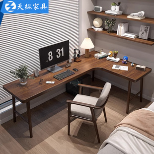 Tiantong American-style solid wood corner desk home desktop computer desk bedroom student study writing desk desk