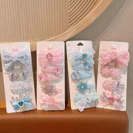女童度假风发卡小女孩碎发夹透亮珍珠夹子新款儿童贝壳美人鱼发夹