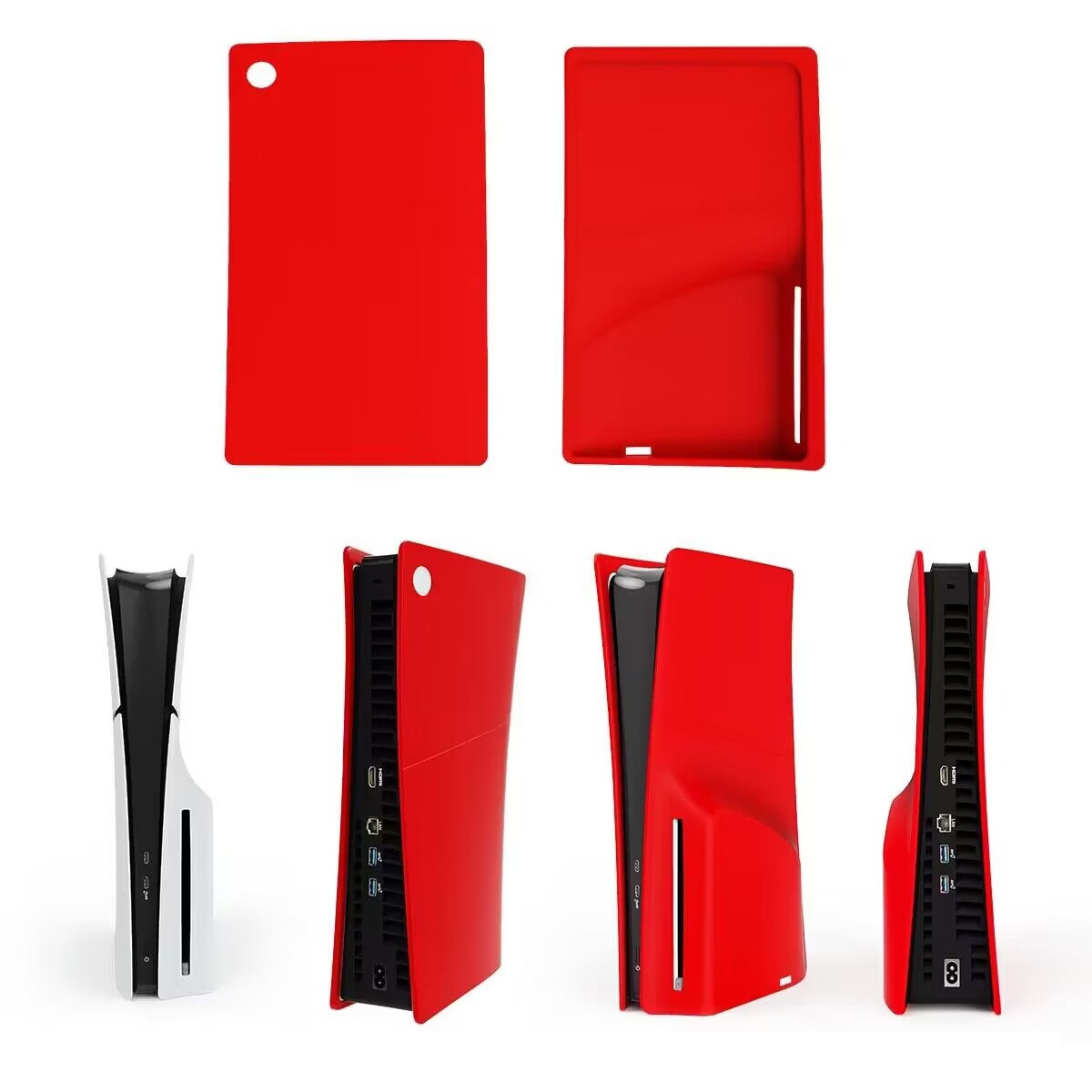 PS5 Slim host funda de silicona delgada cubierta de la superficie de la máquina delgada cubierta protectora Slim host Shell cubierta protectora de silicona