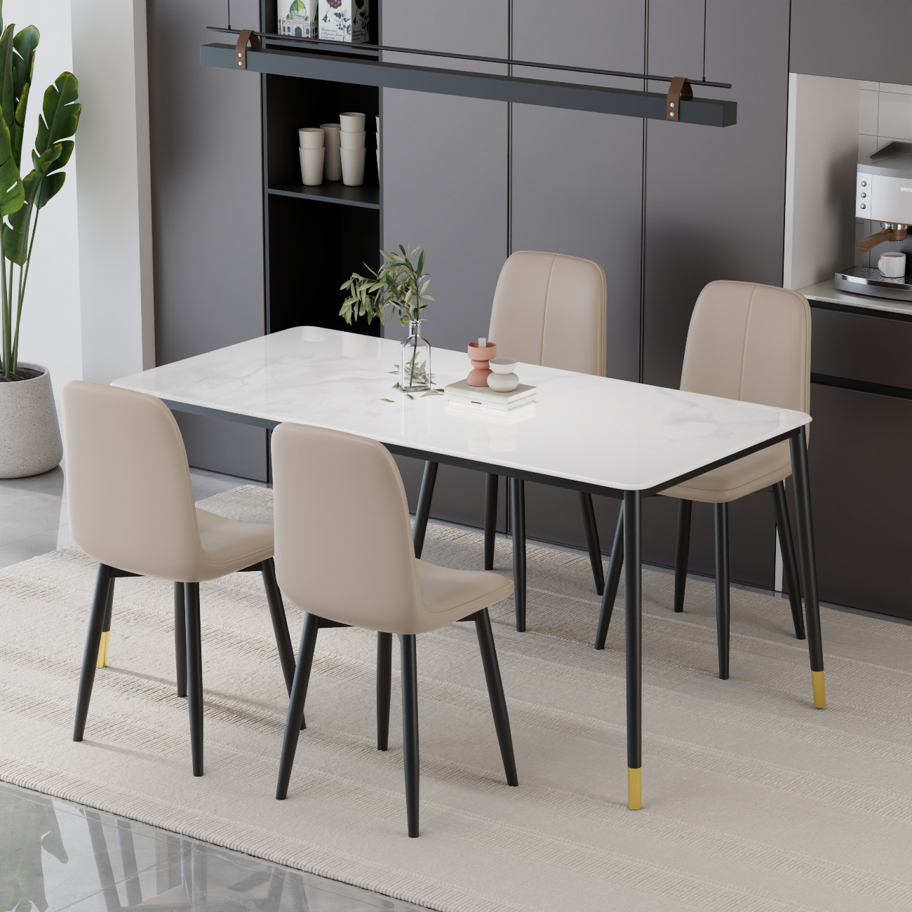 Silla de comedor de alta calidad y lujo de piedra ultra cristalina, silla de respaldo de sala de estar, silla de comedor moderna y simple