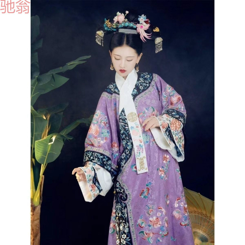 G2L GEGE YOUNG IMPERIAL CONCUBINE QING DYNASTY 여성 의류 VIGOR 의류 HANFU 청나라 VIGOR 인쇄 궁전 고대 중국