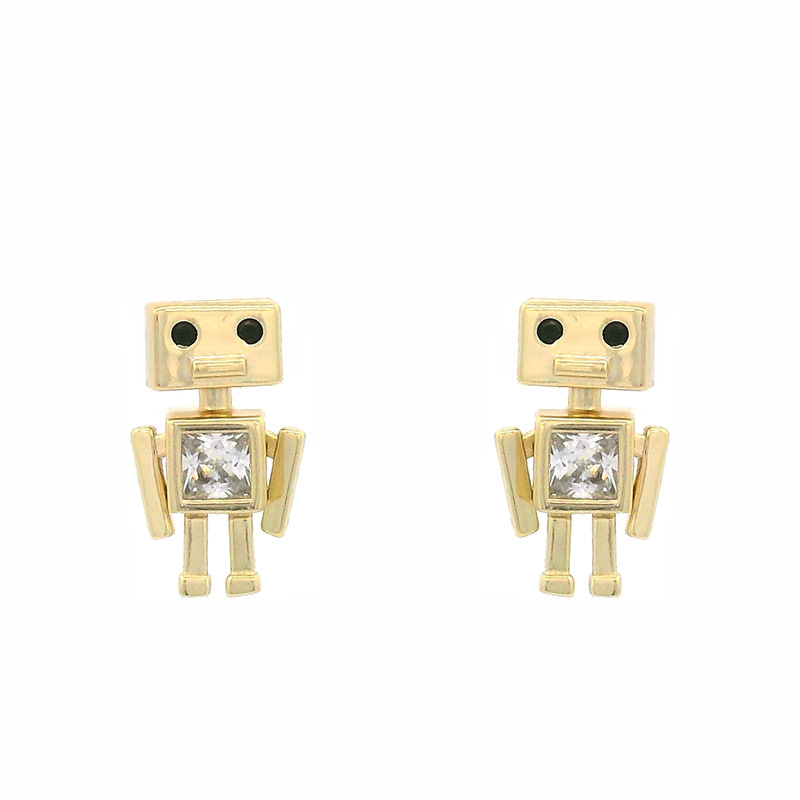 Joyas Xuping Europa y América de la moda de la calle personalidad robot pendientes de orejas para hombres lujosos auriculares para mujeres