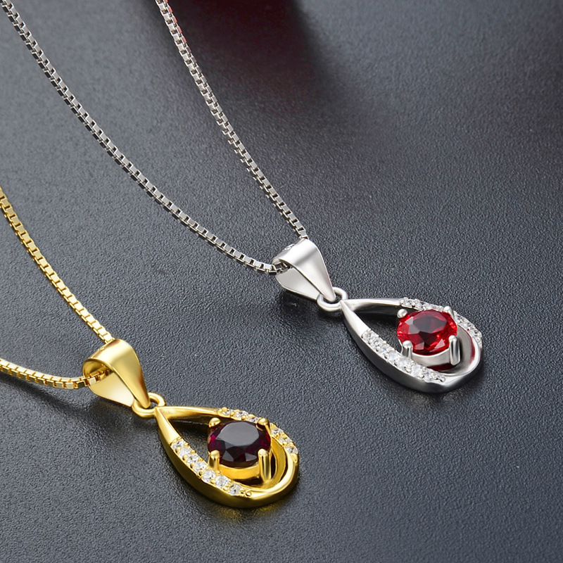 925 plata esterlina incrustada de zircon collar de gota de agua para mujeres nicho ligero lujo de alta calidad colgante de clavícula de temperamento