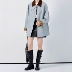 トレンチコートの女性のショートタイプ2025新型の春のアメリカ式の小さい子供の服の風のコートの上着のV25100117JJ