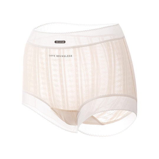 Summer new ultra-thin ice silk plus size underwear women's high waist 200kg class a cotton extended crotch 10A antibacterial underwear