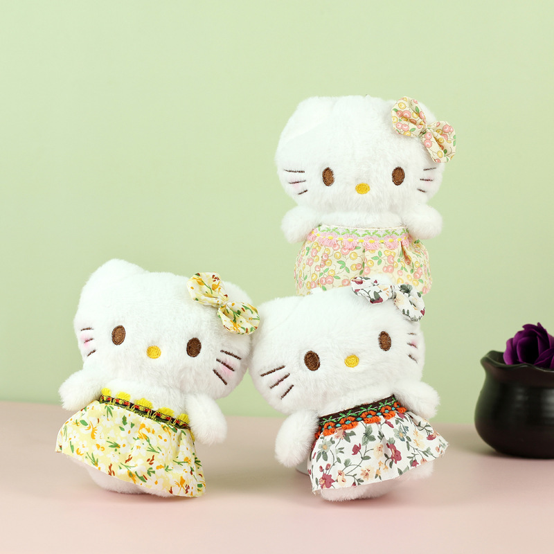 Lindo gatito lindo colgante peluche muñeca pequeña fragancia KT gato bolso colgante llavero muñeca