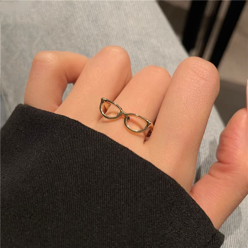 Modern Style Streetwear Glasses Copper Plating Open Rings display picture 3