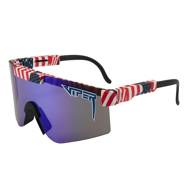 Pit Viper Shield Plastic Sunglasses Stars and Stripes Purple Mirror (The Merika)