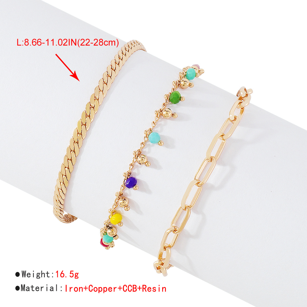 Fashion Geometric No Inlaid Beaded Iron Copper Wholesale Anklet display picture 6