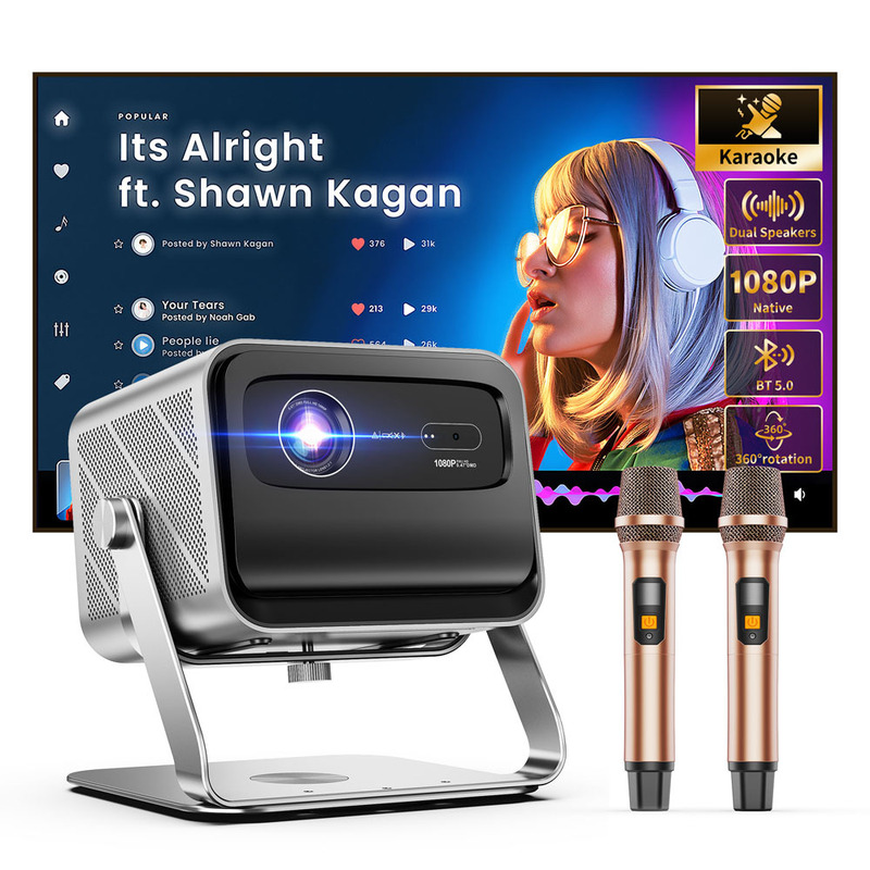 Cross-Border 4K Projector Home High-Definition Living Room Bedroom High-Lumen Wireless Projection Home Theater Office Projector