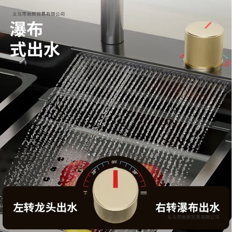 巨宝盆飞雨瀑布大单槽不锈钢加厚洗菜盆厨房水槽家用洗菜盆全套|undefined