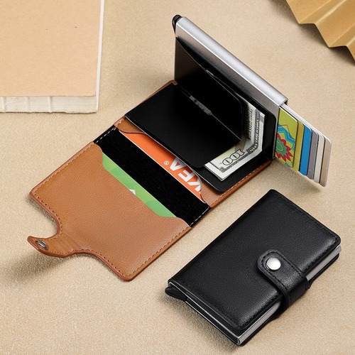 Cross-border exclusive new metal automatic pop-up card holder for men and women, card holder, card holder, card box, high-looking and simple