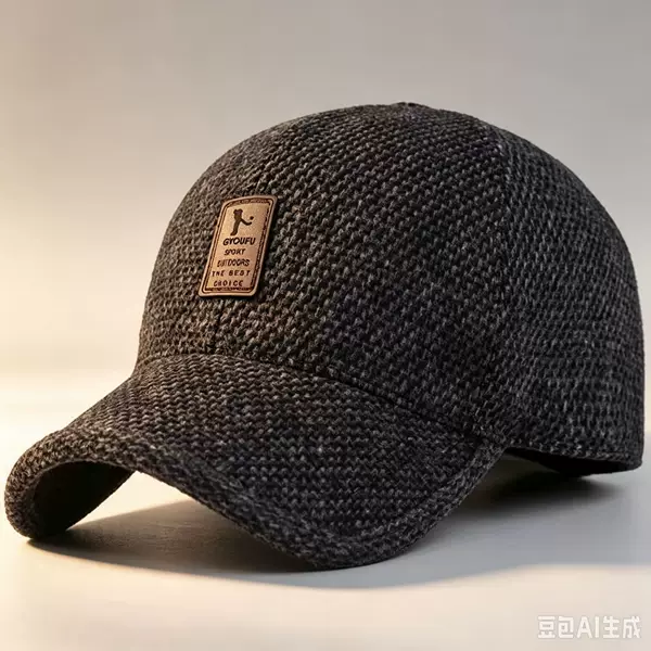 New autumn and winter thickened warm hats for middle-aged and elderly men, woolen hats, baseball caps, ear-protecting duckbill caps, men's hats