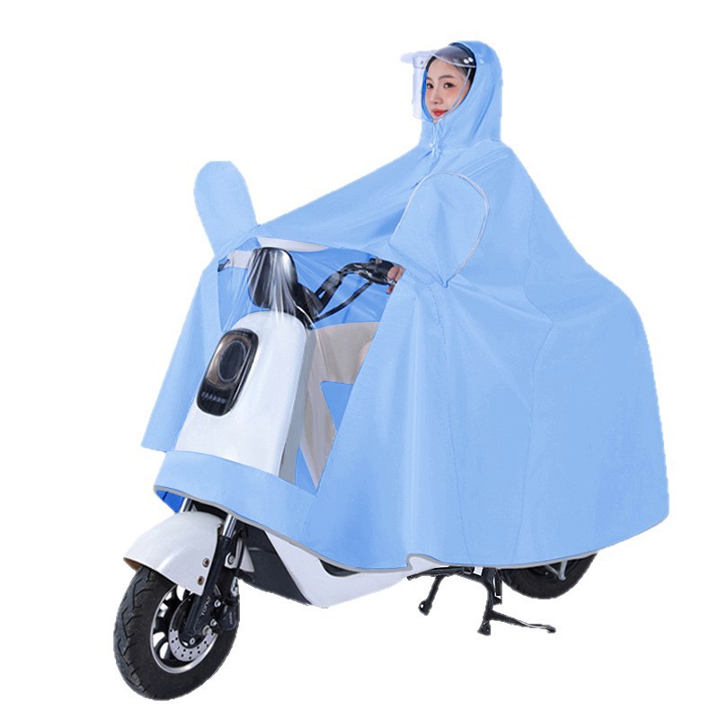 Electric Vehicle Raincoat Full Body Rainproof Thickened and Enlarged Double Long Battery Motorcycle Riding Poncho Wholesale