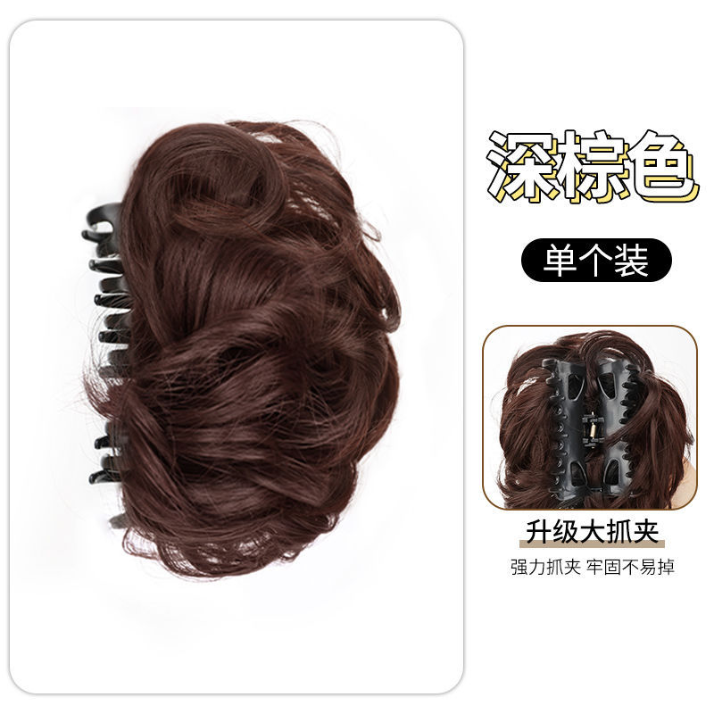 Peruca de cabeza de bola de imitación de cabello de mujer brotes de flores de oro temperamento disco de cabello de artefacto alto anillo de cabello de cráneo pelucón agarrar clips de frangeo