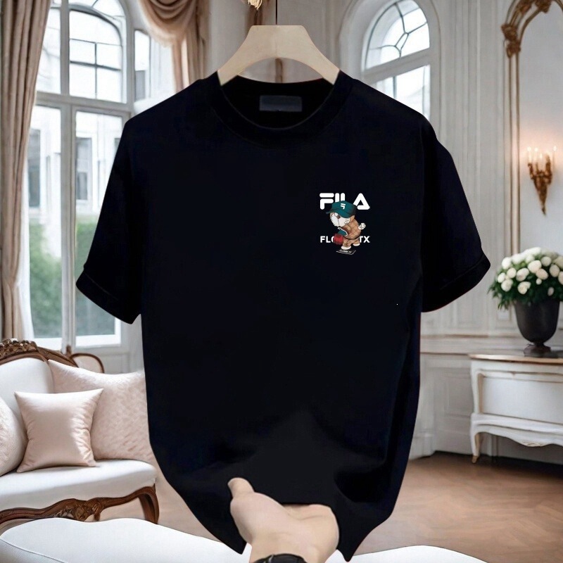 Cross-Border Foreign Trade 2026 New Summer Versatile Tops Round Neck Casual Sports Men's Casual Printed Short-Sleeved T-Shirt