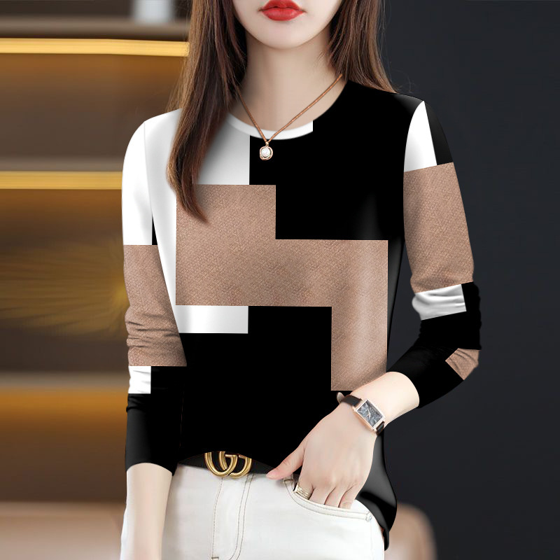 Wholesale 2025 new spring and autumn explosions ladies t-shirt slim belly covering round neck fashion long sleeve a generation of hair Wholesale 2025 new spring and autumn explosions ladies t-shirt slim belly covering round neck fashion long sleeve a generation of hair