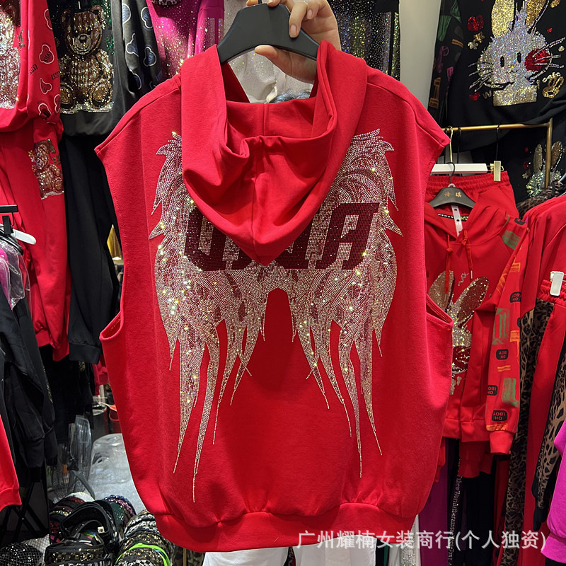 Estación Europea transfronteriza industria pesada alas de diamante caliente, moda relajada, capucha de moda, chaleco sin mangas, moda, moda, todo tipo de chaqueta de caballo.