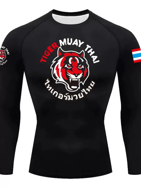 Boxing Suit Fighting Competition Training Suit Muay Thai Wushu Sanda Fighting Men's and Women's Tight Sucking Fighting Suit Khan Long Sleeve