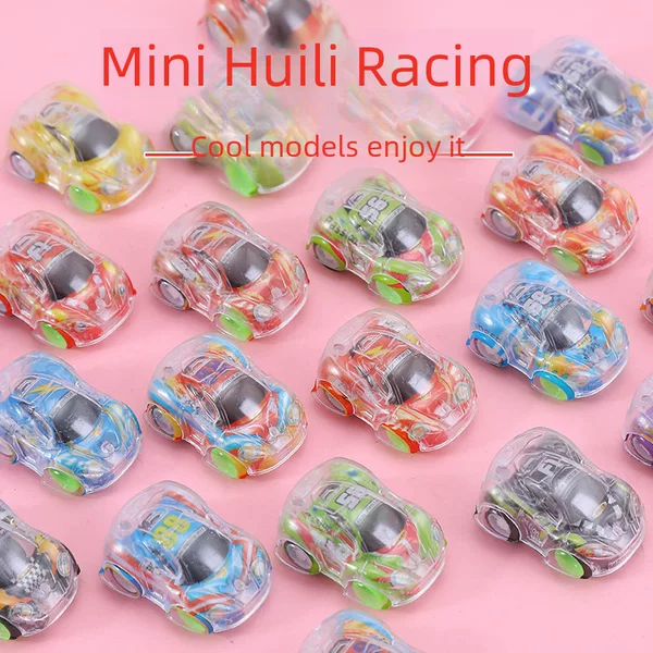 Double-Layer Transparent Graffiti Mini Pull-Back Car Push Funny Egg Gashapon Small Toy Kindergarten Gift