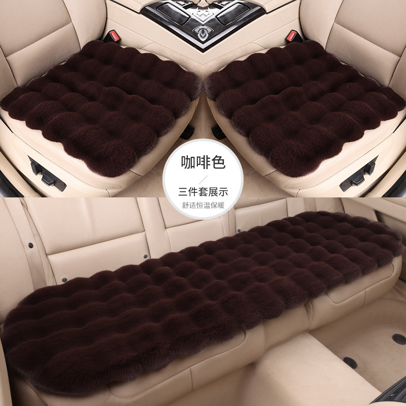 冬用の厚みのあるバブルぬいぐるみカーシートクッション、暖かく滑りにくく糸くずの出ない一体型シングルスクエアクッションシートクッションシートカバー|undefined