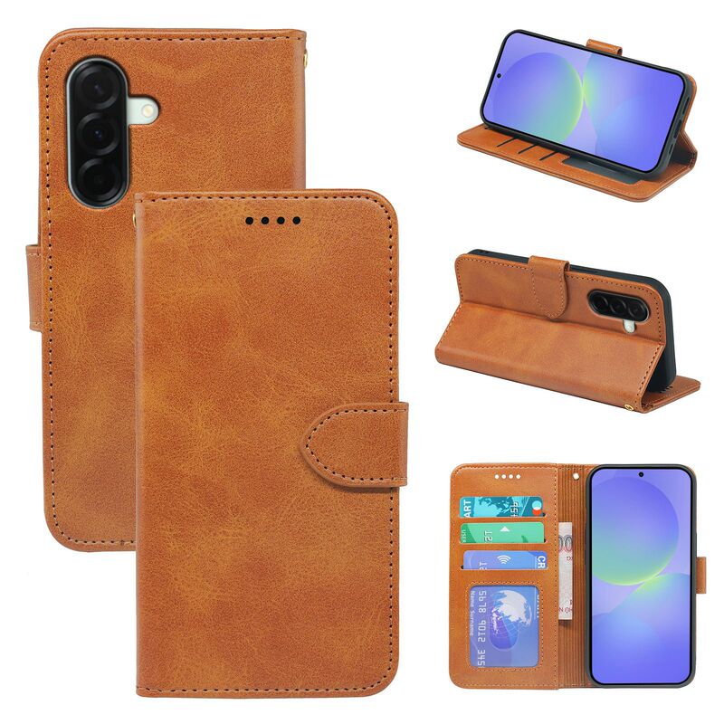 Samsung Leather Case Suitable for Samsung A25E Mobile Phone Case A23E Leather Photo Frame Business Style Anti-Fall Protection A36