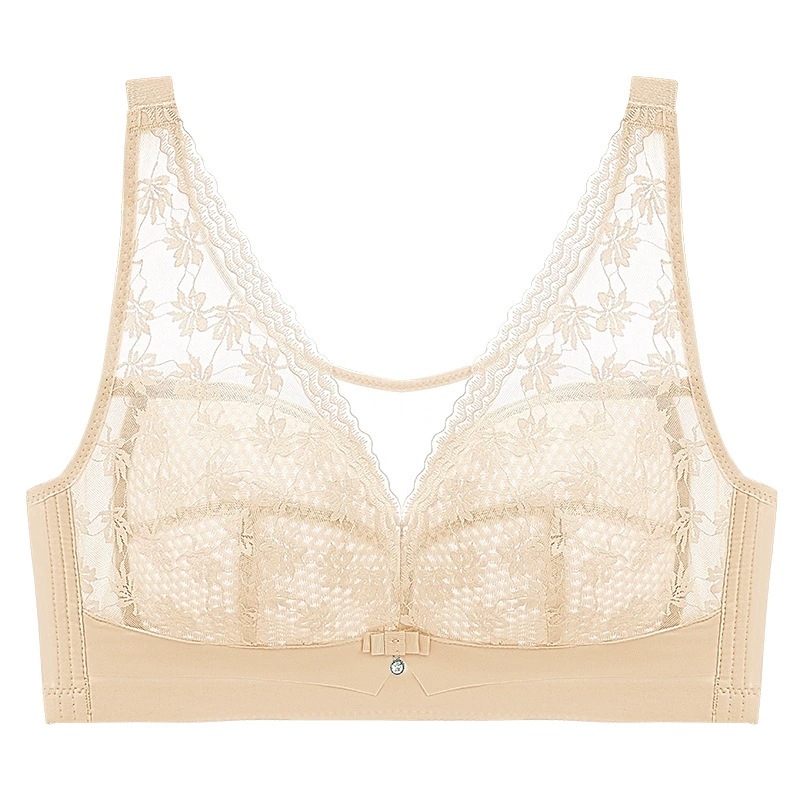 Summer light and thin underwear, breathable supporting push up bra, wireless bra, plus size