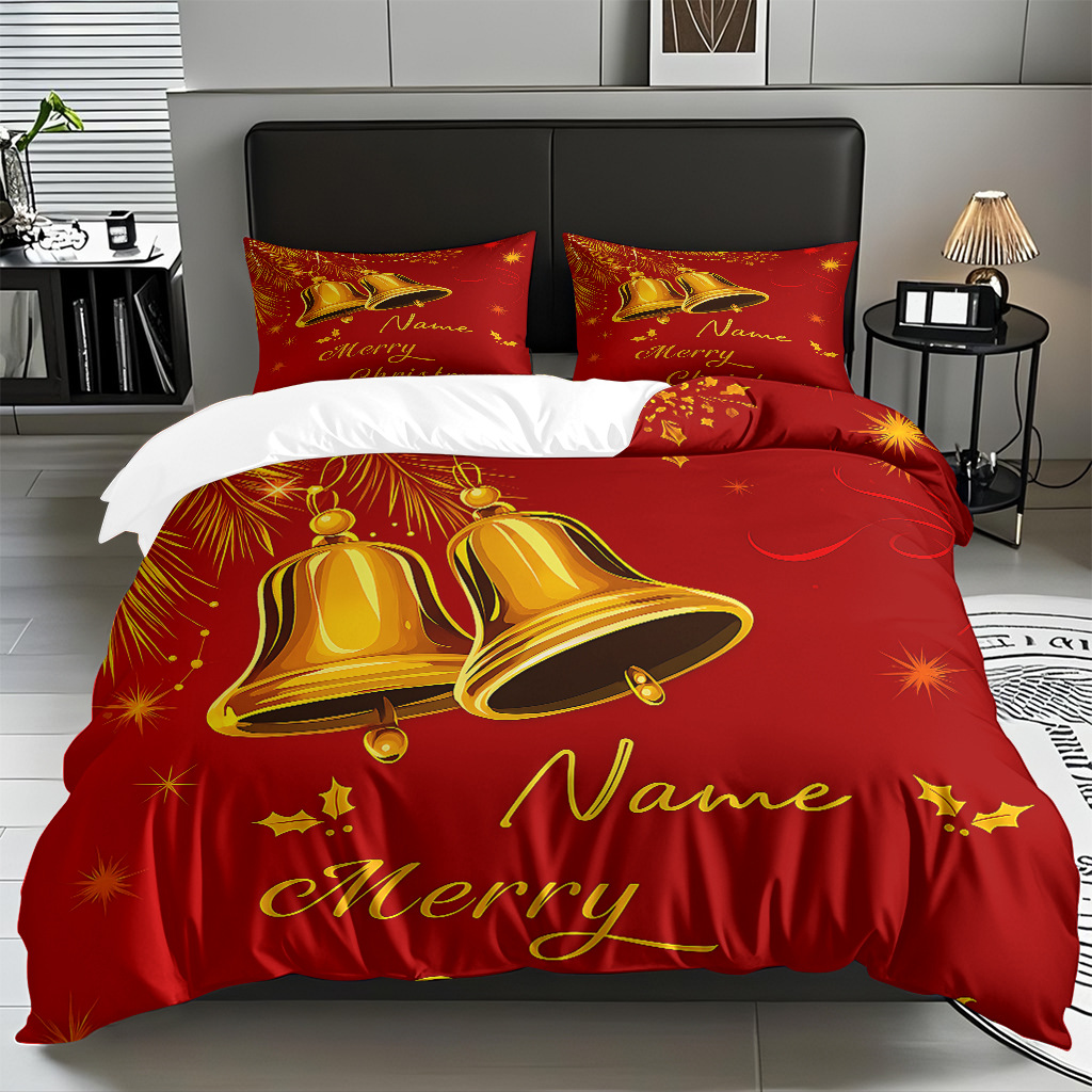 TEMU / JIT impresión digital transfronteriza HD Navidad pro piel suave colcha de cama kit para diseñar venta directa de fábrica