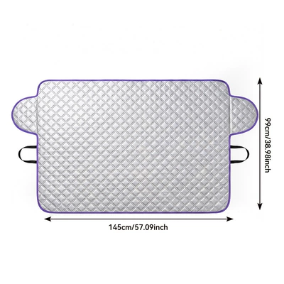 cover, sunshade protective cover, Car snow shield - diamond-pattern-front-cover-purple-trim