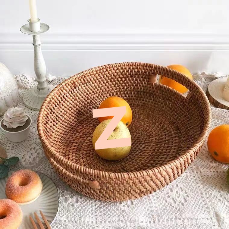 Cestas de almacenamiento de frutas de caña trenzadas vietnamitas canasta de sala de estar casera de bocadillos cestas de dulces creativas canasta de frutas secas caja