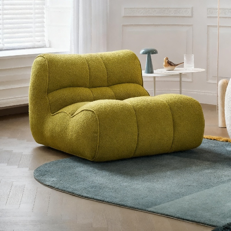 Sofá simple moderno sofá individual crema viento sala de estar dormitorio ocio sofá de tela