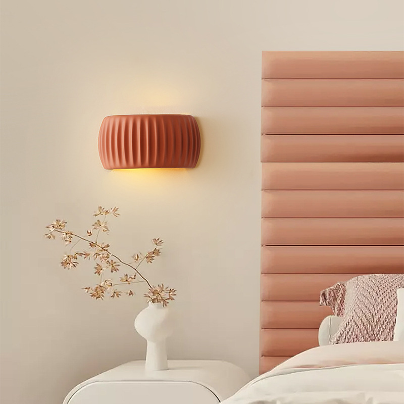 Lámpara de noche para dormitorio Grand View Garden, estilo francés color crema, minimalista, para pasillo, lámpara de pared para sala de estar romana, 522L