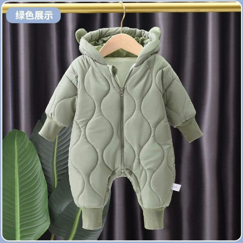 소년 소녀를위한  GO-OUT 옷 점프 수트  가을과 겨울코튼 패딩 코트는 겨울 기모 따뜻한 옷을 두껍게 만들었습니다.