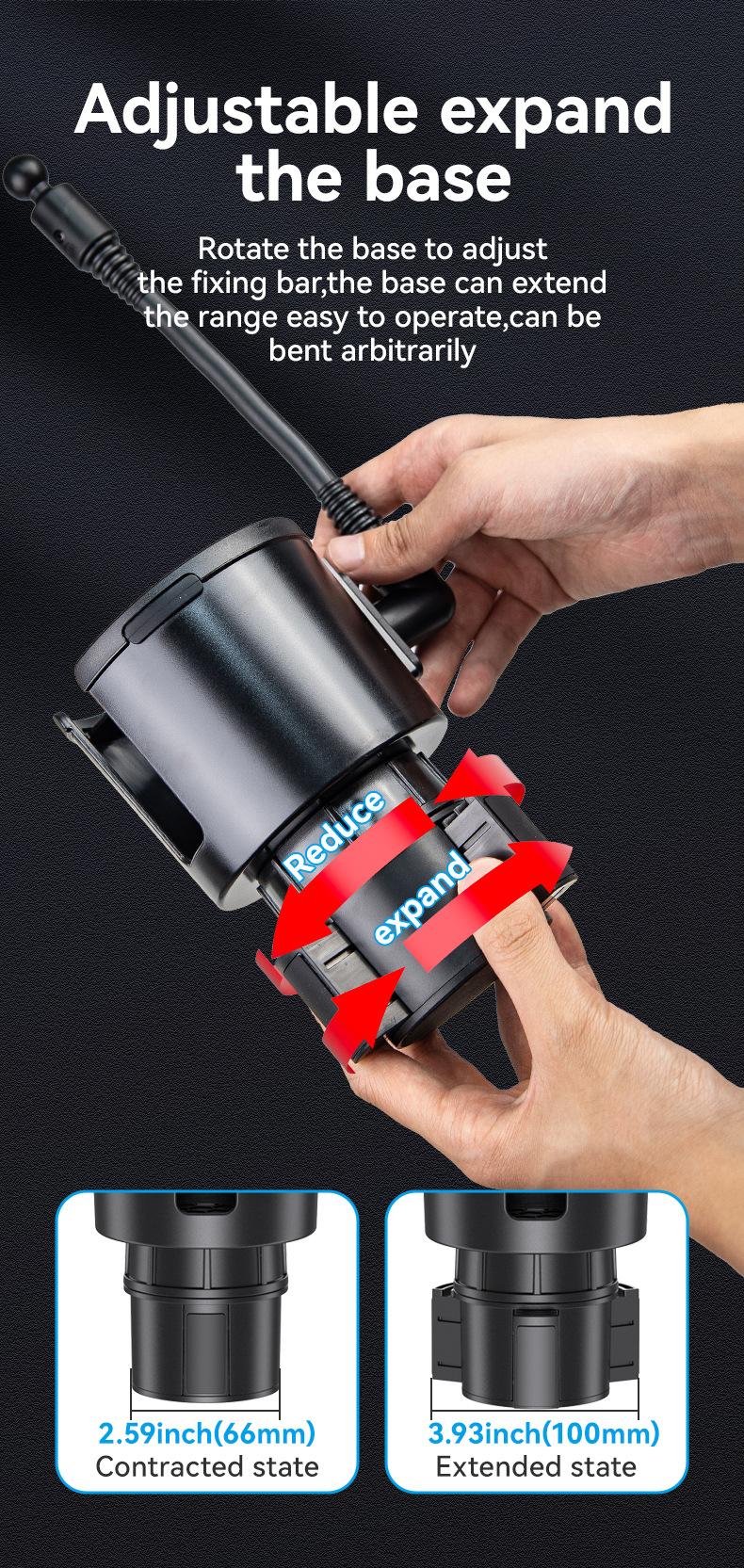 舜威杯架车载手机支架二合一车用多功能饮料架汽车大号杯架扩展器详情3