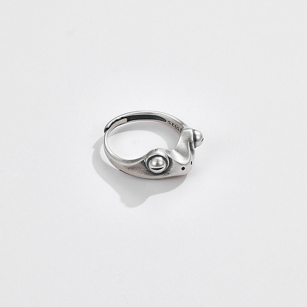 Simple Style Frog Sterling Silver Open Ring 1 Piece
