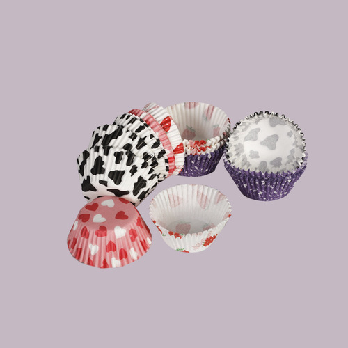 100 printed cake paper trays, high temperature cake cup baking utensils, grease-proof paper cake cups, muffin cup paper trays