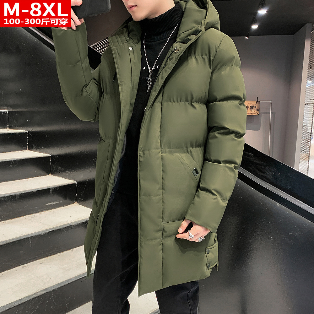 Juventud más tamaño engrosado cálido abrigo de algodón acolchado resistente al frío para hombres