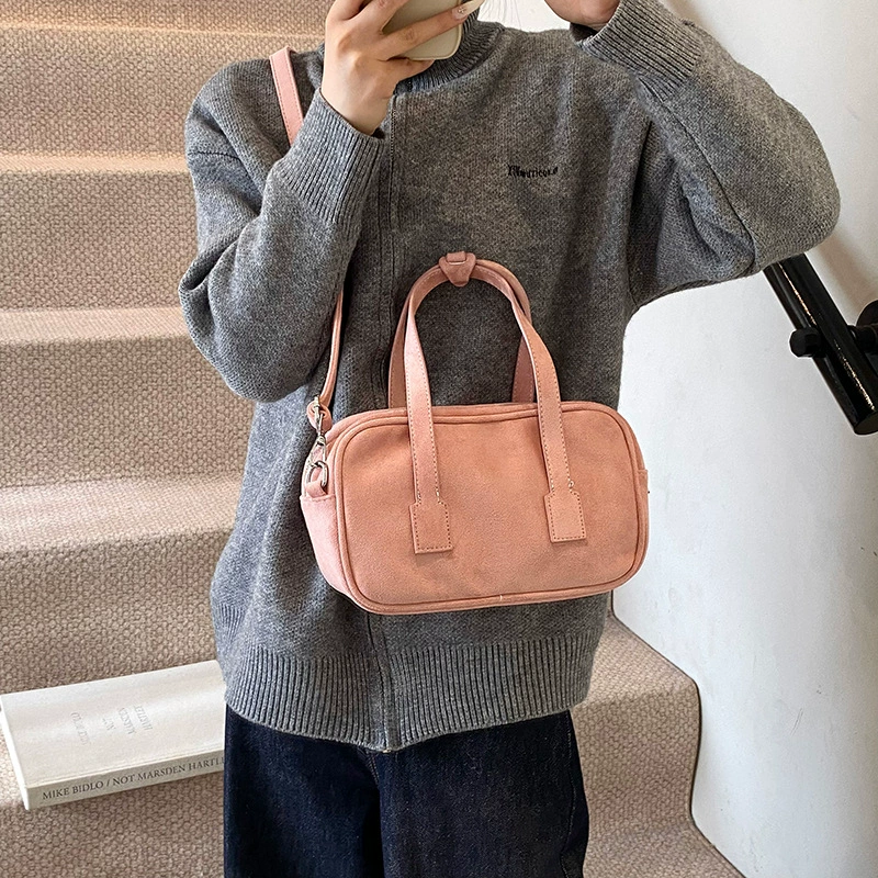 Retro matte shoulder bag, one-shoulder bag, pillow
