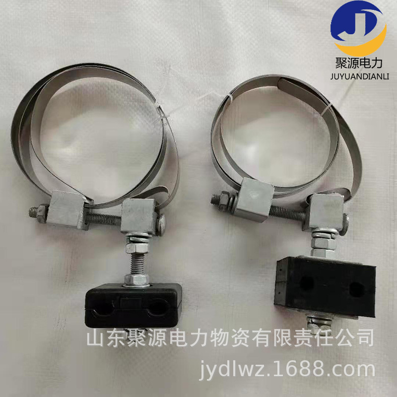 ADSS绝缘引下线夹 光缆固定金具 1.5米不锈钢带抱箍 杆用引下夹具
