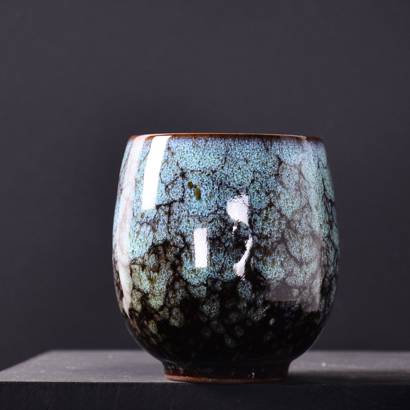 Cambio de horno de cerámica hogar Kung Fu taza de té personal Sola Taza Tianmu Jianzhan cambio Maestro Taza de Té Tazón
