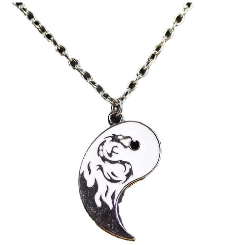 Shuanglong Dragon Totem Brothers, a pair of necklaces, personalized gift, retro Tai Chi necklace, couple pendant, splicing necklace