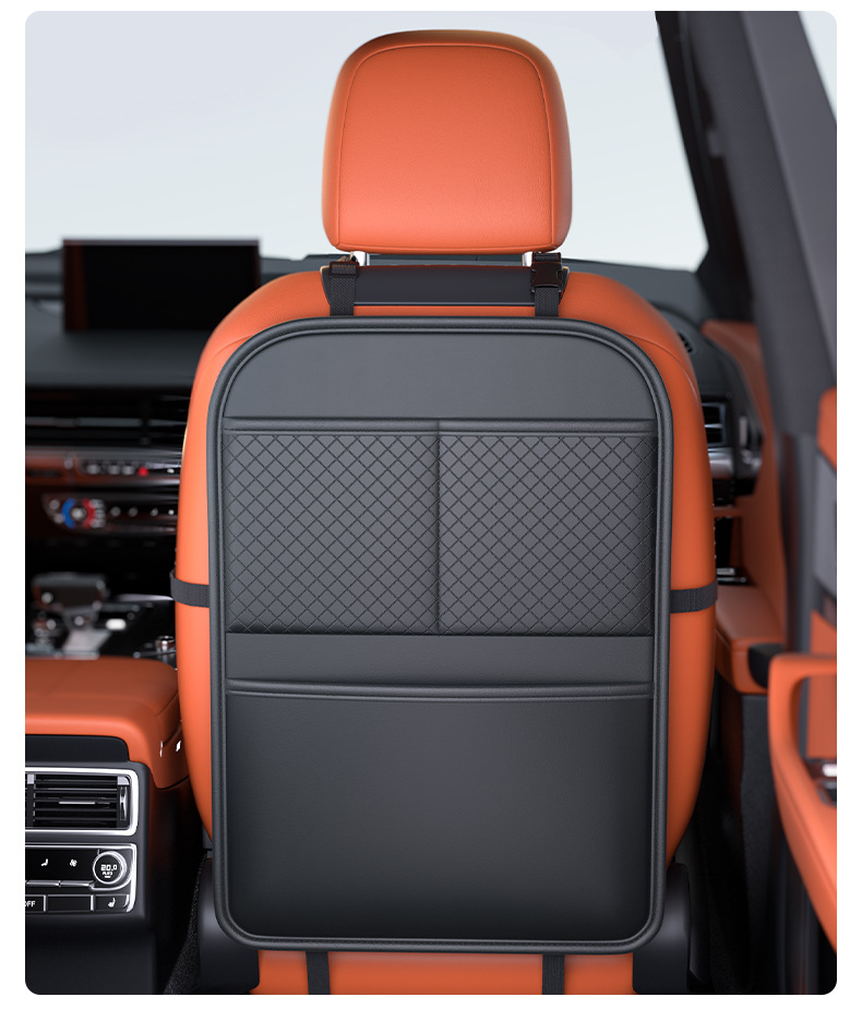 Car Anti-Kick Mat, Rear Seat Anti-Wear and Anti-Dirt Mat, Car Backrest Protective Pad, In-Car Storage Bag