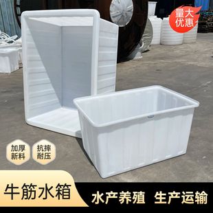 Thickened Beef Tendon Water Tank Rectangular Water Storage Bucket Food Grade Household Plastic Bucket Large Fish Raising Box Large White Bucket Cooked Glue