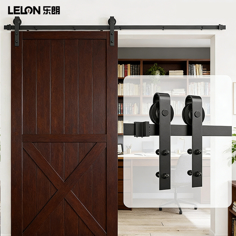 Complete Set of Sliding Door Rails for Foreign Trade Barn Doors, Kitchen, Study, Storage Room, American-Style Sliding Door Pulley Track
