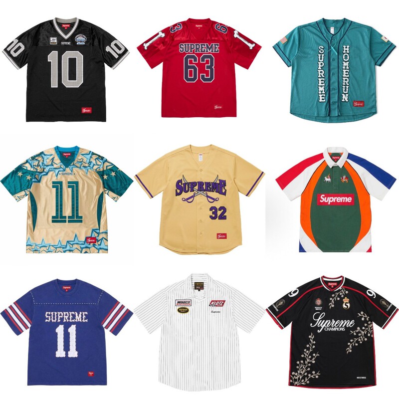 Supreme SS26 Summer Embroidered Appliqué Letter Mesh Short Sleeve Football Jersey Polo Shirt T-Shirt for Men and Women