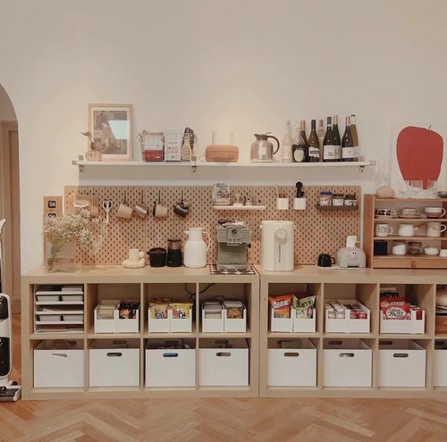 Japanese-style home desktop storage box removable kitchen cabinet right-angle storage basket plastic toy storage box