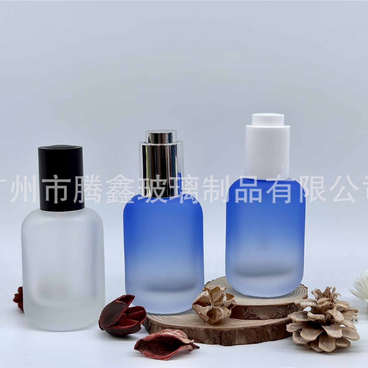 新款30ml粉底液精华液玻璃分装瓶厚底30ml旋转滴泵玻璃瓶现货泵头